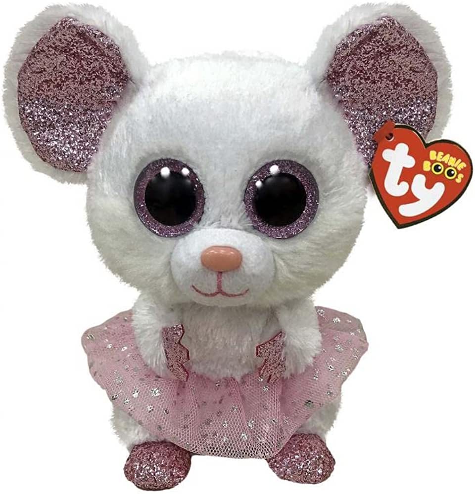 TY Mouse bijela balerina BOOS NINA, 24 cm