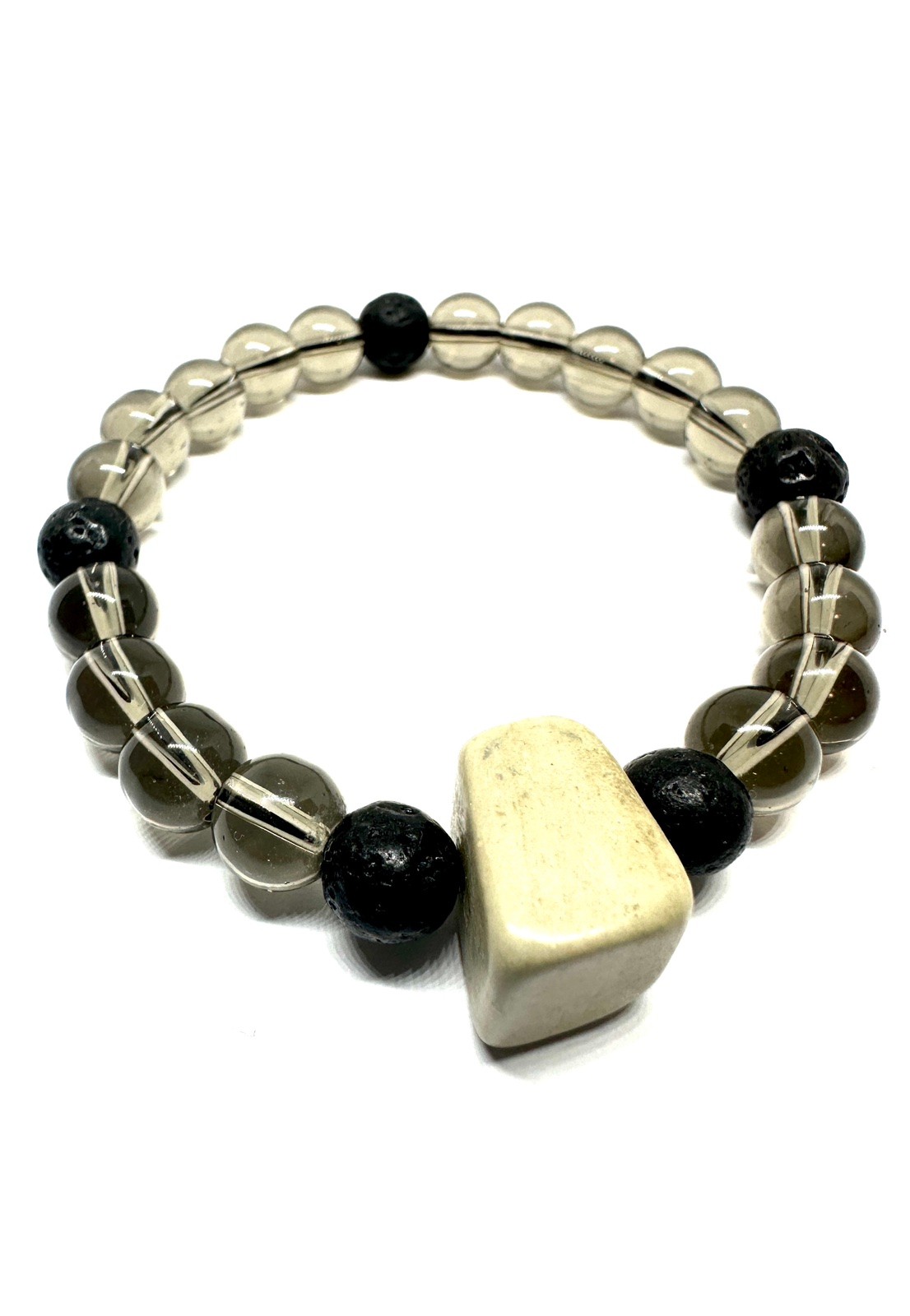 Narukvica od Dimnog kvarca, Jaspisa i Vulkanskog kamena