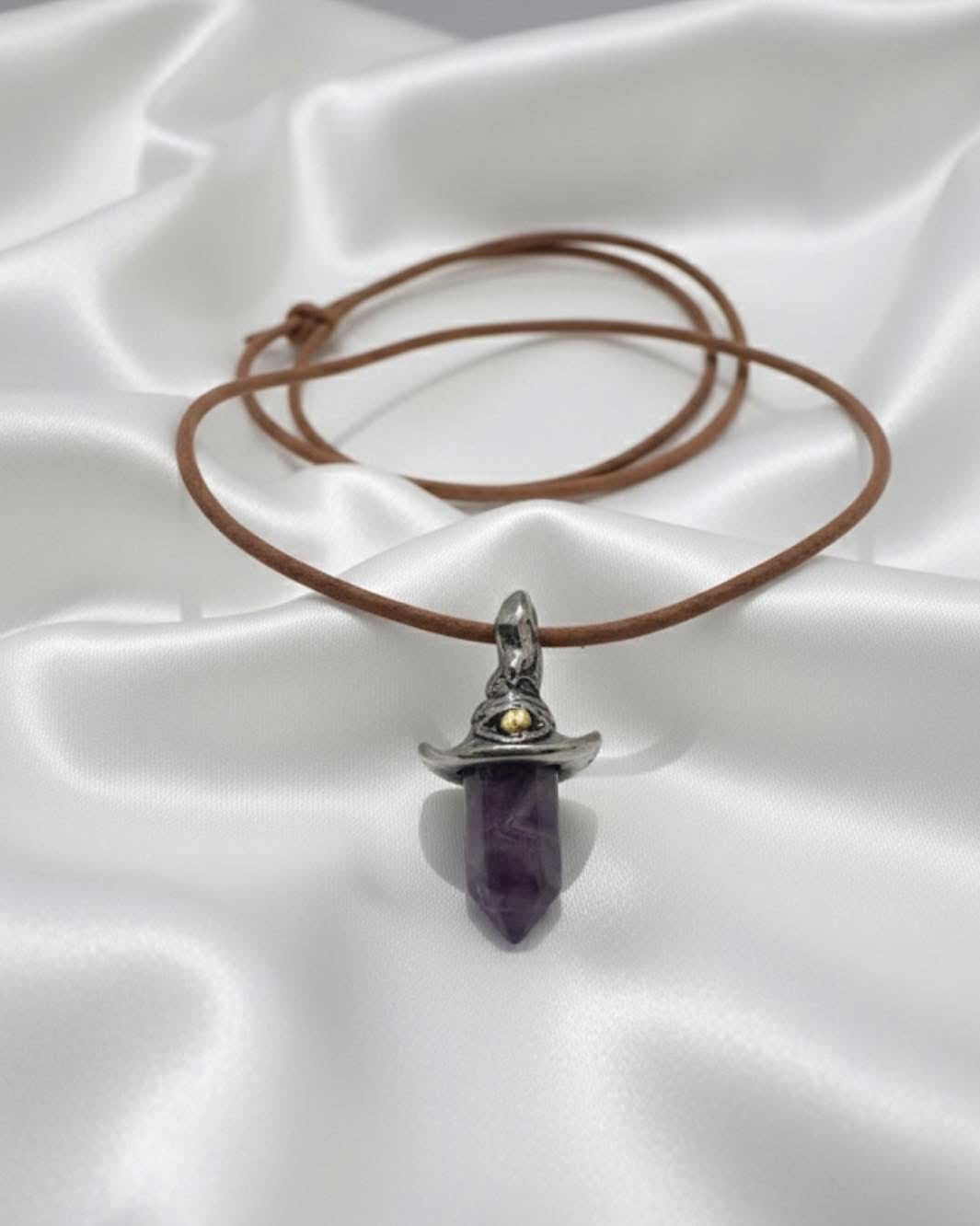 Poludrago kamenje & nakit Ogrlica  talisman   sa ametistom