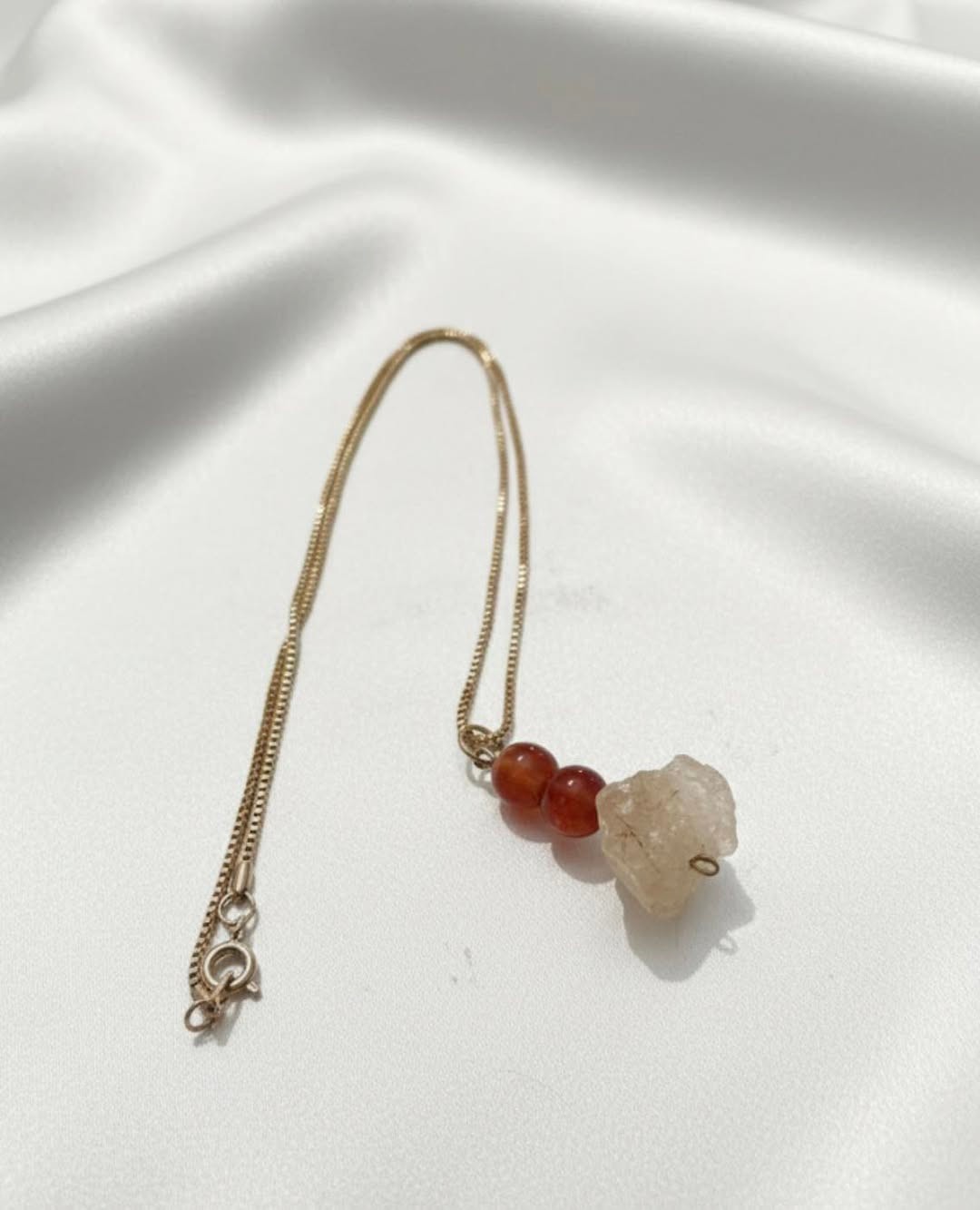 Poludrago kamenje & nakit Unikatna ogrlica sa karneolom i citrinom