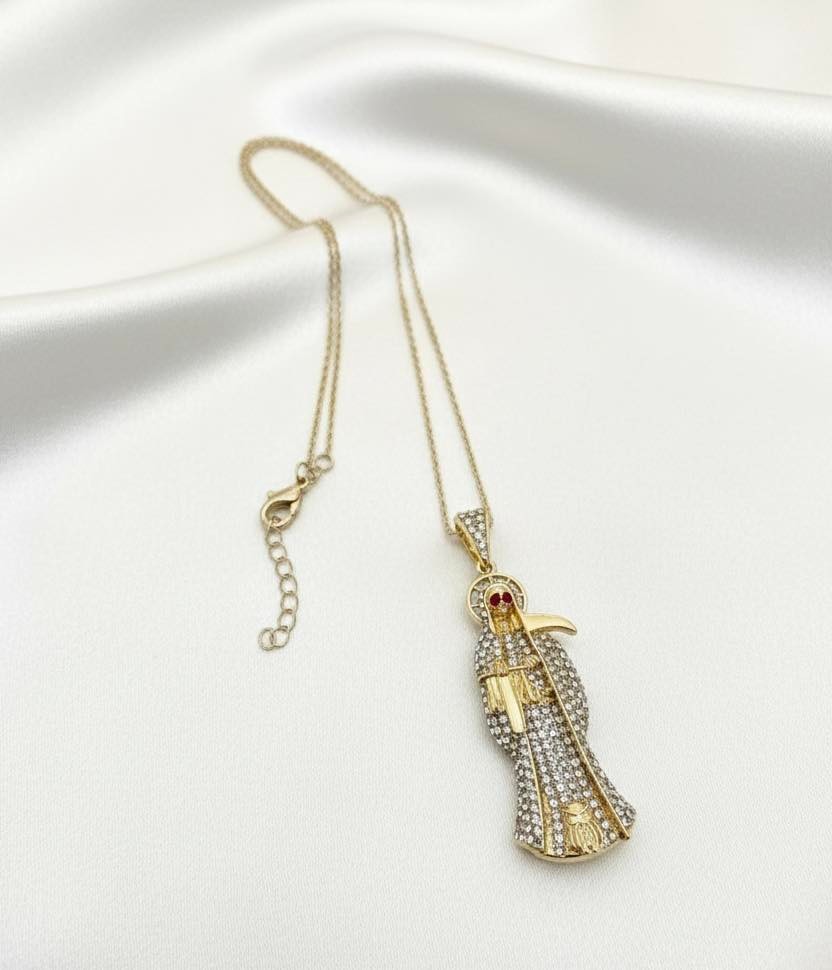 Poludrago kamenje & nakit Ogrlica Muerte, Zlatne boje