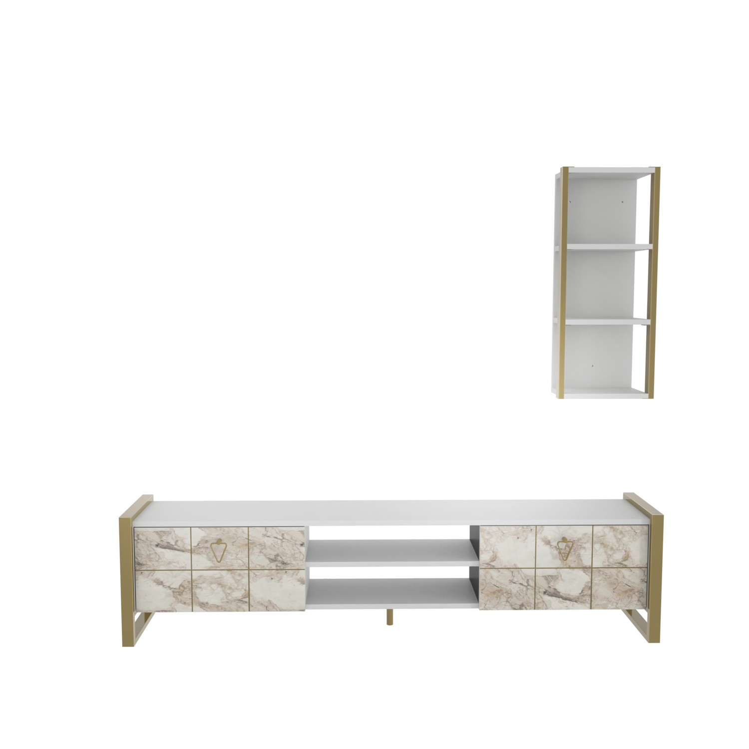 Decorotika Tv komoda Lost, Bijelo-zlatna