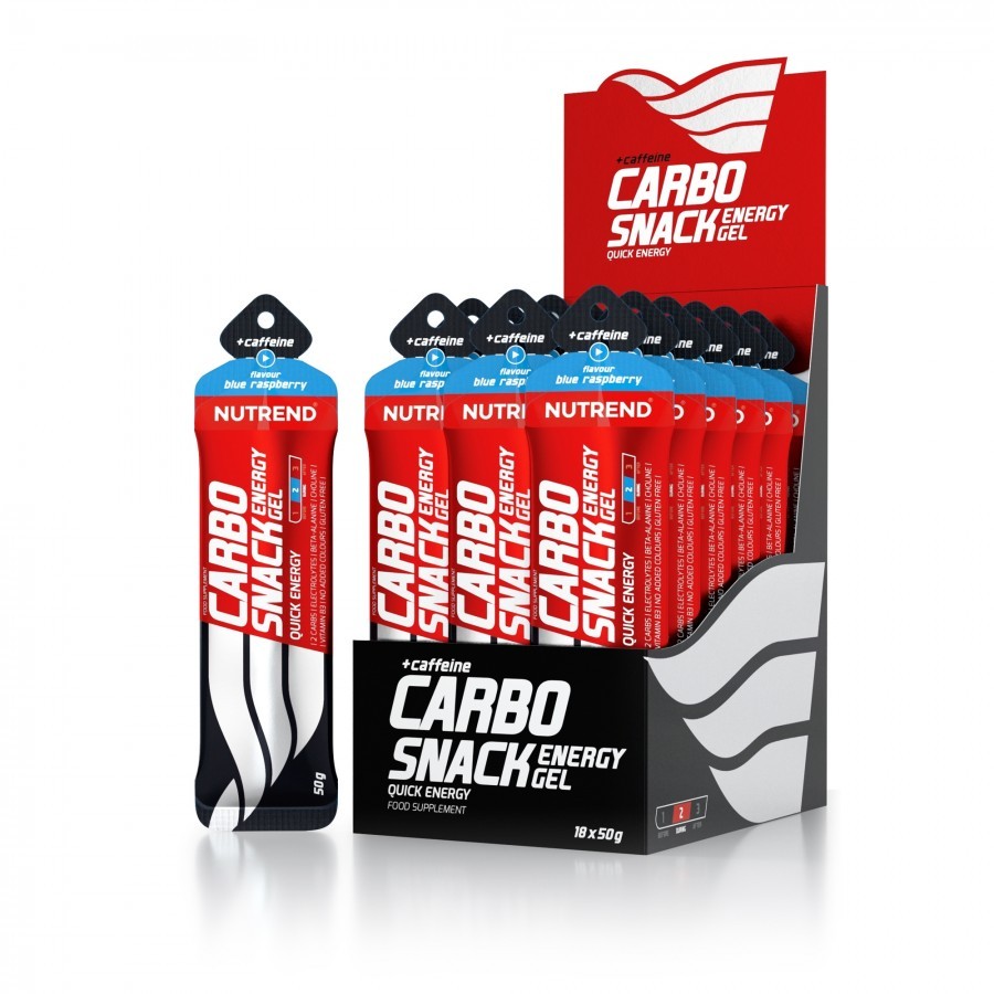 Nutrent Carbosnack sa kofeinom Blue Raspberry, 50 g, 18 komada