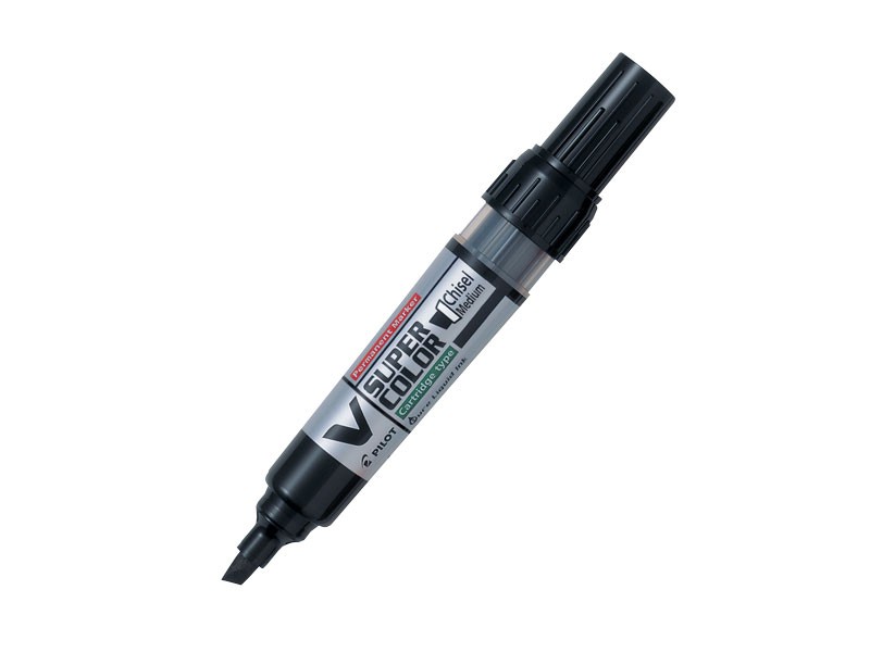 PILOT Marker V Super boja, Kosi vrh, Crni