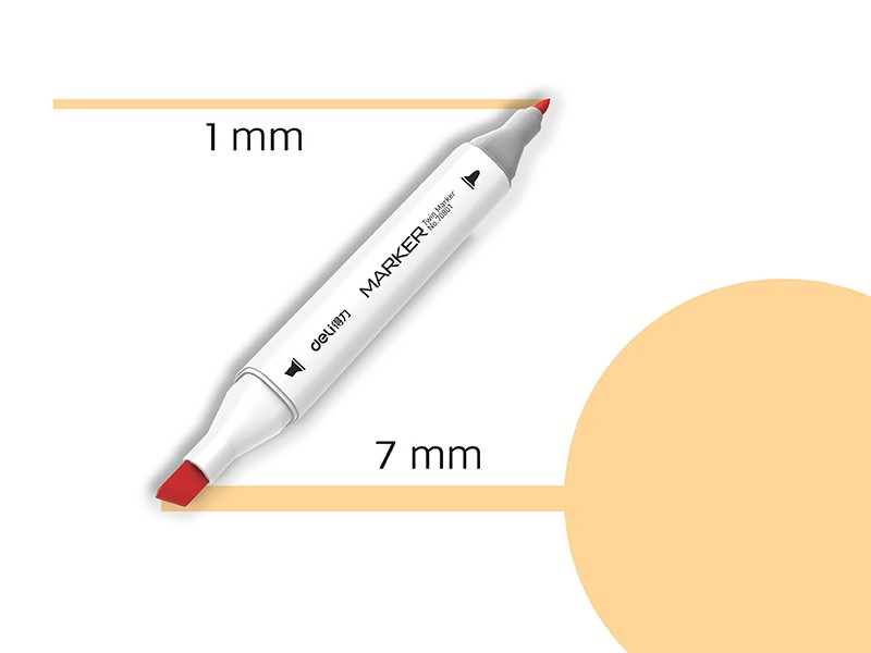 Sketch 36 marker sa dvostrukim vrhom Deli 70801A-36, krem ​​boje