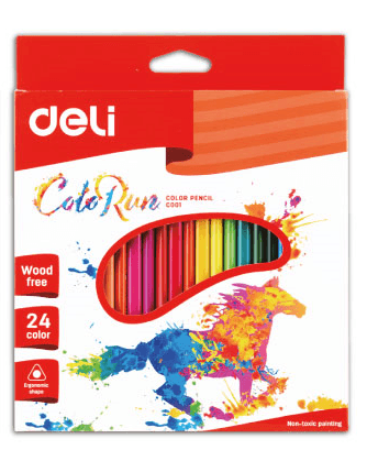 DELI Plastične trouglaste bojice EC00120, 24 komada