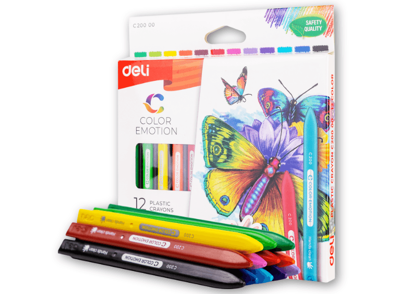 DELI voštane boje, plastične EC20000, 12 komada