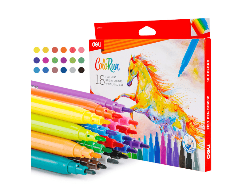 DELI markeri EC10010, 18 komada