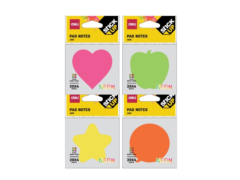 Deli naljepnice EA03202, 76x76mm, 20 listova, 4 komada