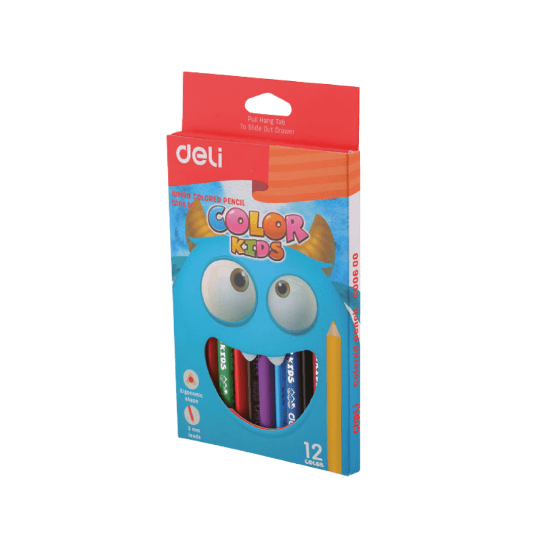 DELI Trouglaste drvene bojice Jumbo EC00660, 6 komada