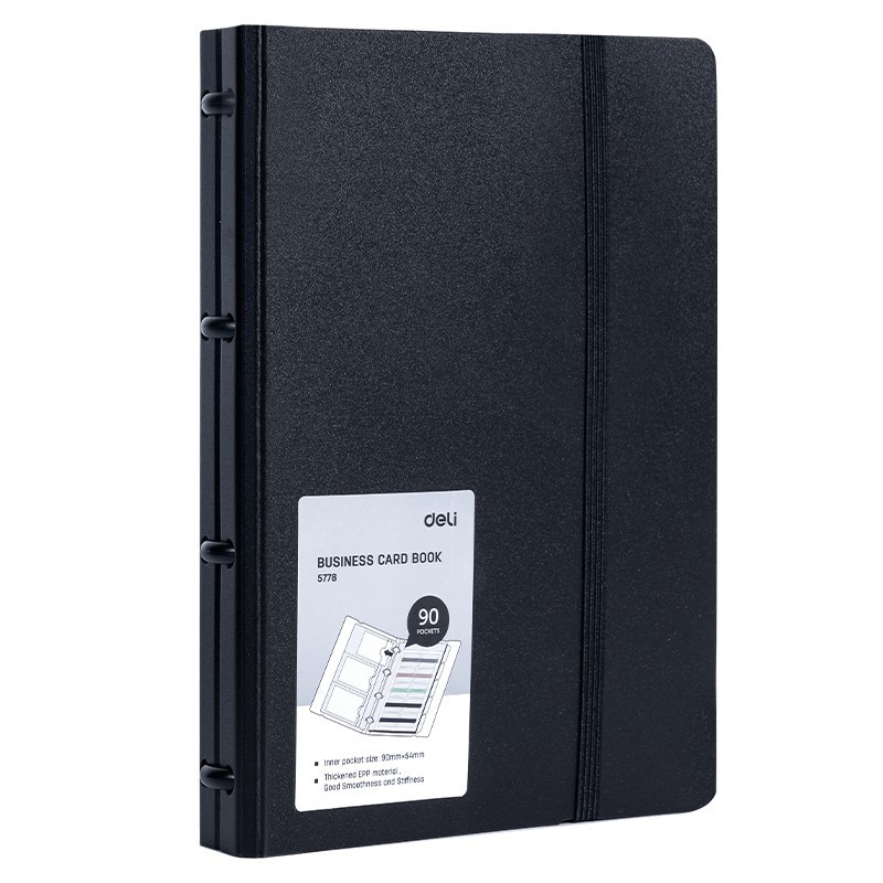 Deli fascikla za vizit karte E5778, 198x140x30mm, crna