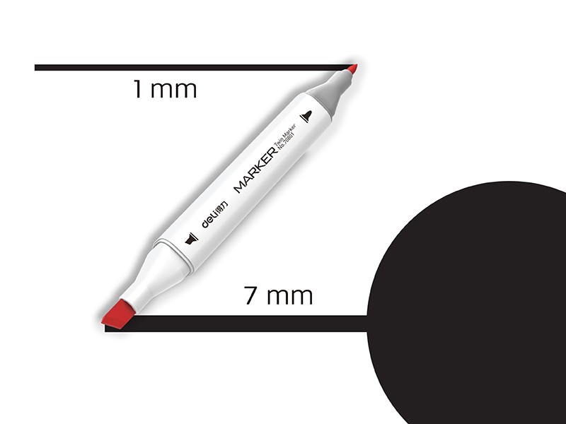 Sketch 120 marker sa dvostrukim vrhom Deli 70801A-120, crni