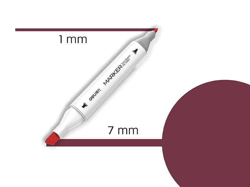 Deli marker sa dva vrha Sketch 1 70801A-1, Vino crvena