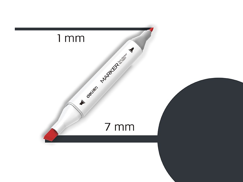 Deli marker sa dva vrha Sketch BG9 70801A-BG9, plavo-siva