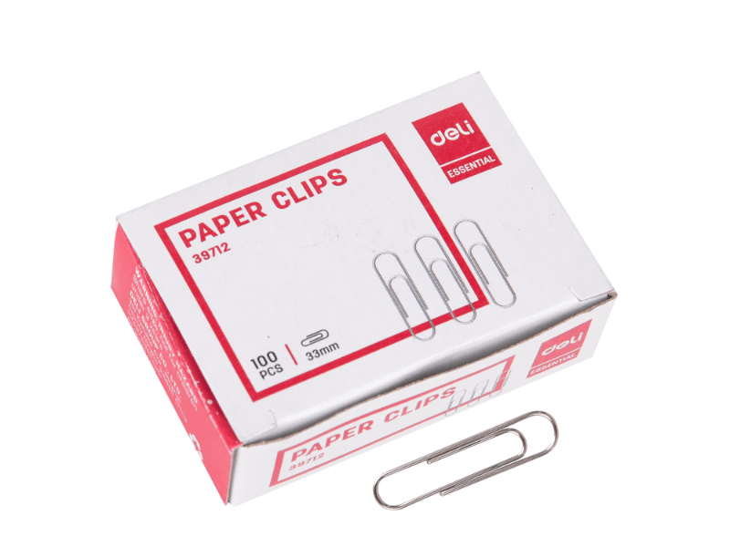 Deli spajalice za papir E39712, niklovane, 33 mm, 100 komada