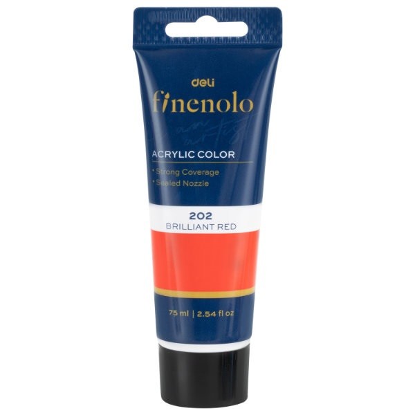 DELI Akrilna boja u tubi EC75-BE, 75 ml, Crvena