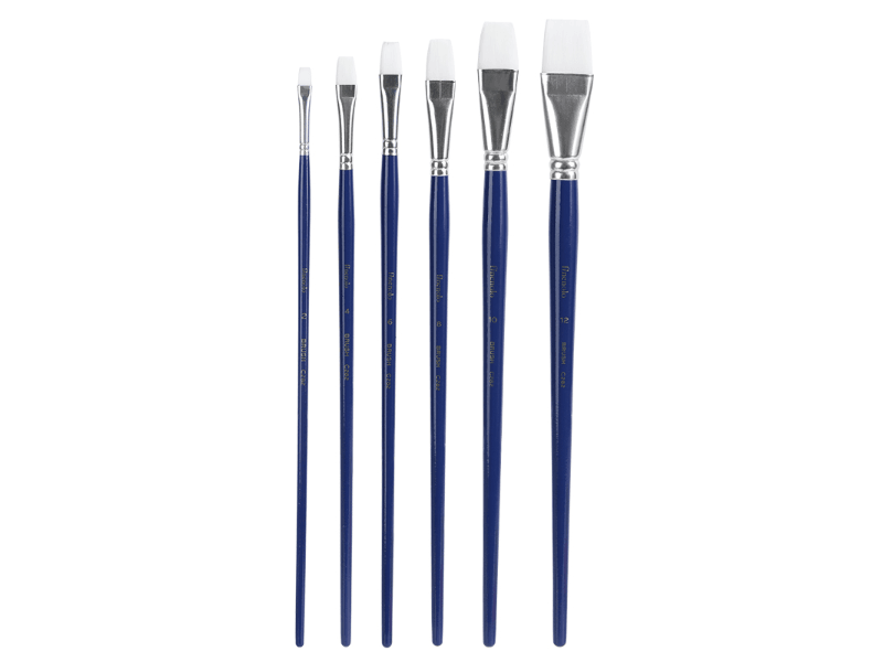 DELI Set ravnih četkica za slikanje broj 4 EC282-4, 6 komada, Teget