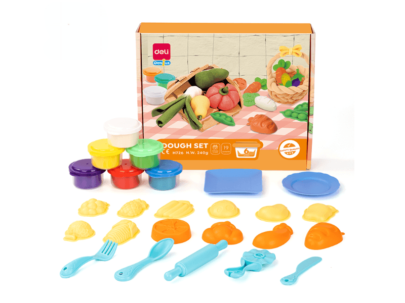 Deli set plastelina za modeliranje Povrće EH726, 19 dijelova