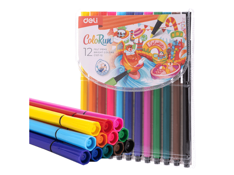 DELI Šesterokutni markeri u PVC kutiji Colorun EC157-12, 12 komada