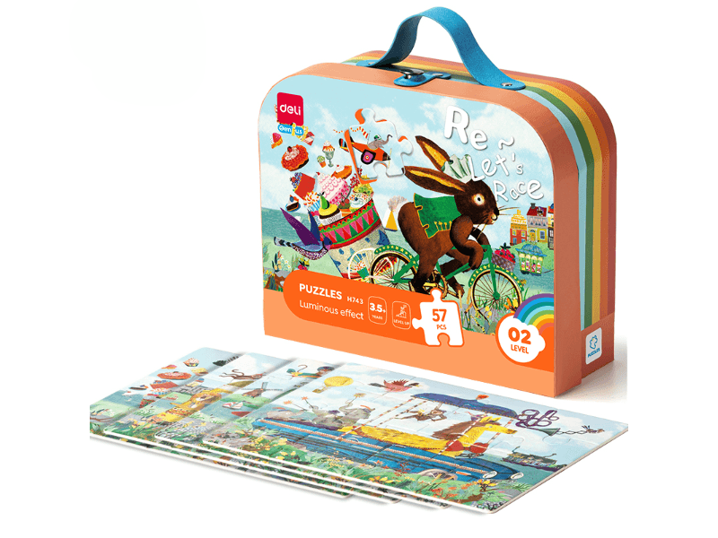 DELI Slagalice za djecu u kutijici EH743, Nivo 2, Svijetle u mraku, 57 dijelova