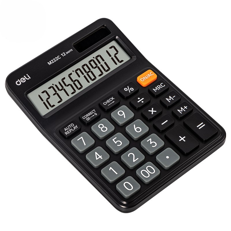 Deli stolni kalkulator EM222C, 150x110x28mm, crni