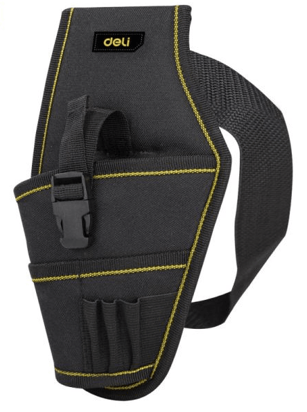 DELI torba za alat oko struka EDL430004, 4 pretinca, crna