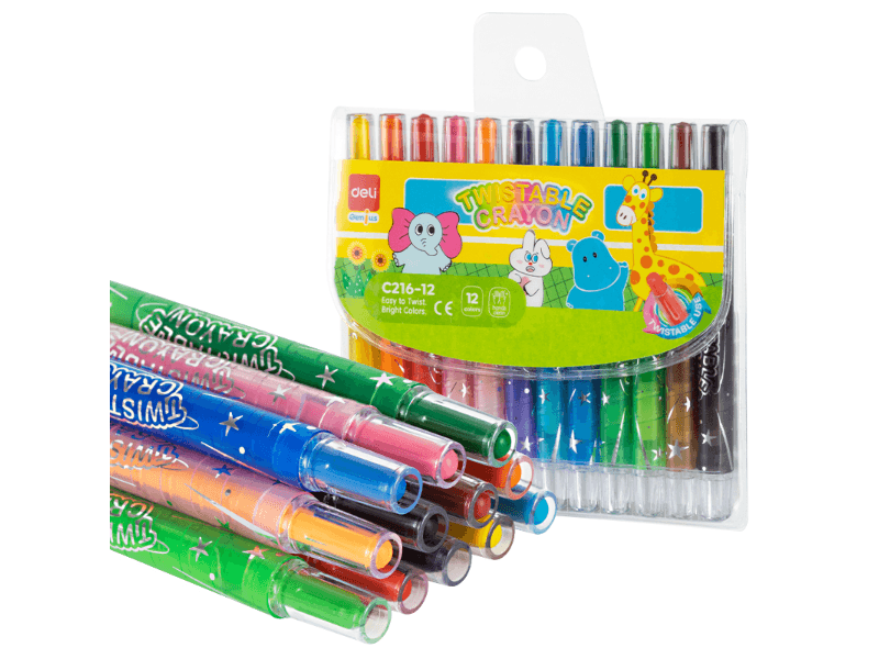 DELI Voštane boje Twist EC216-12, f10 mm, 12 komada