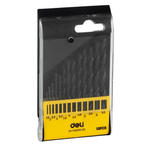 DELI set svrdla HSS EDH-MHZ013-ED1, Za čelik, 1,5 - 6,5 mm, 13 dijelova