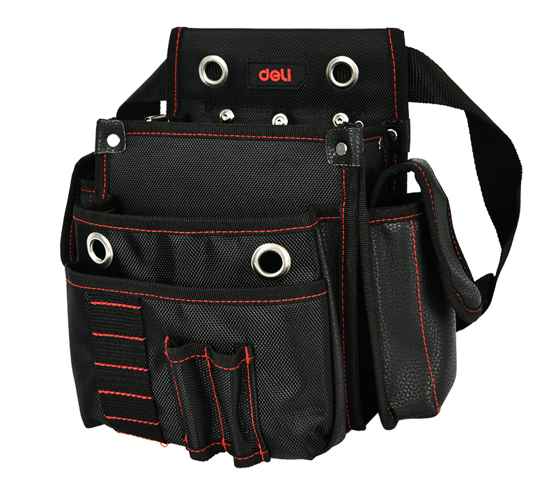 DELI torba za alat oko struka EDL5865, 25x11x25 cm, crna