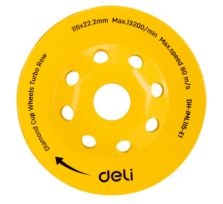 DELI TOOLS Dijamantska brusna ploča Turbo EDH-JML115-E1, 115 mm