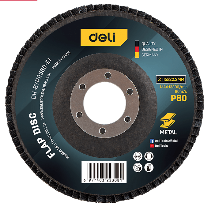 DELI TOOLS Lamelarni brusni disk al EDH-BYP11580-E1, 115 mm g80
