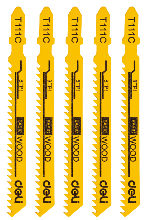 DELI TOOLS Set ubodnih pila za drvo EDH-QJT008-E1, 74 mm, 8 zubaca, 5 dijelova