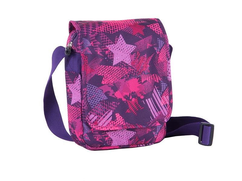 PULSE torbica sa ljubičastim zvijezdama, roza