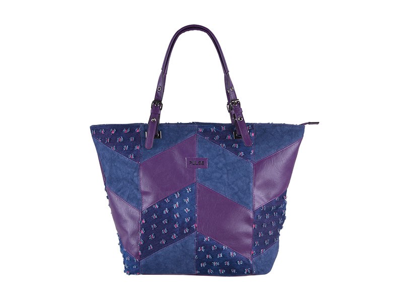 PULSE torba preko ramena Venezia Flower Jeans, Teget - ljubičasta