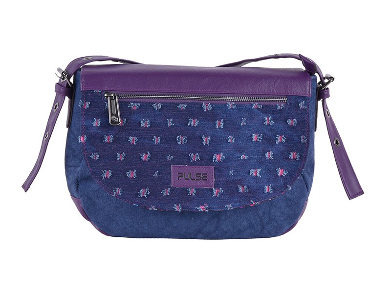 PULSE Trieste Flower Jeans torba za rame, tamnoplava - ljubičasta