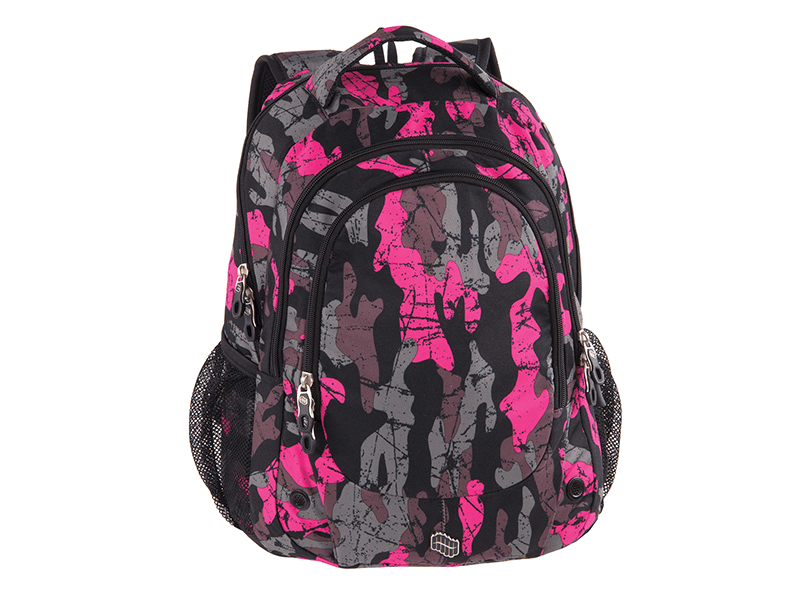 PULSE Školski ruksak za djevojčice BLAST PINK ARMY 121830 crno-roza
