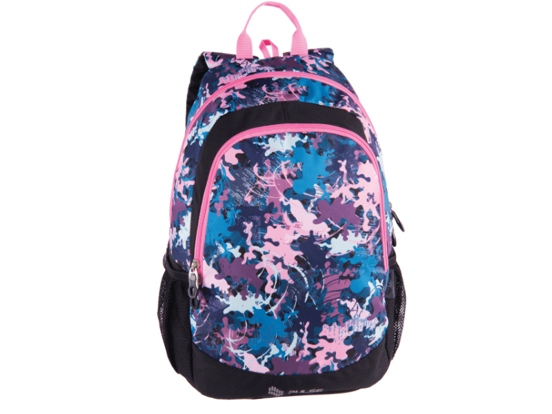 PULSE Školski ruksak za djevojčice COTS PINK PUZZLE ružičasto-plavi