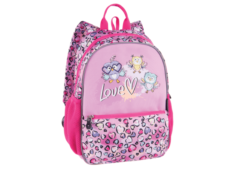 PULSE vrtićki ruksak za djevojčice JUNIOR OWL LOVE roza