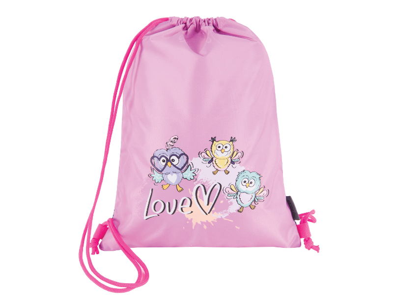 PULSE torba za teretanu za djevojčice OWL LOVE roza