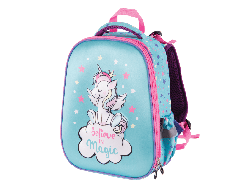PULSE Školski ranac za devojčice ANATOMIC CUBE BELIEVE IN MAGIC svetloplavo-roze