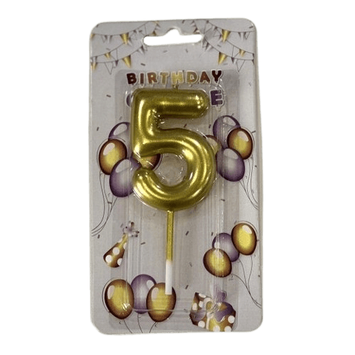 Rođendanska svijećica, Broj 5, Zlatna boja