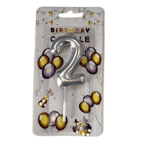 Rođendanska svijećica, Broj 2, Srebrna boja