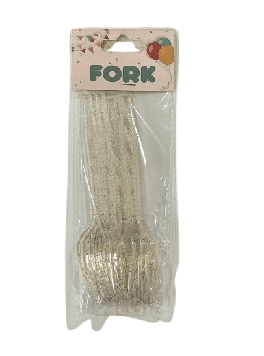 Set plastičnih viljuški, Zlatna boja, 6 komada