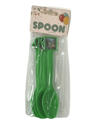 Set kašikica sa dekoracijom Dino, Plastične, 6 komada, Zelene