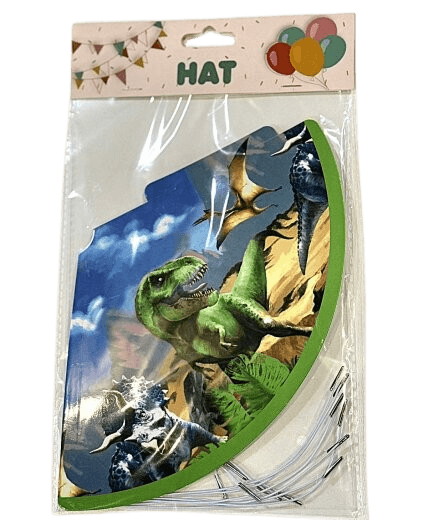Set dječijih kapica za rođendan Dinosaur, 6 komada