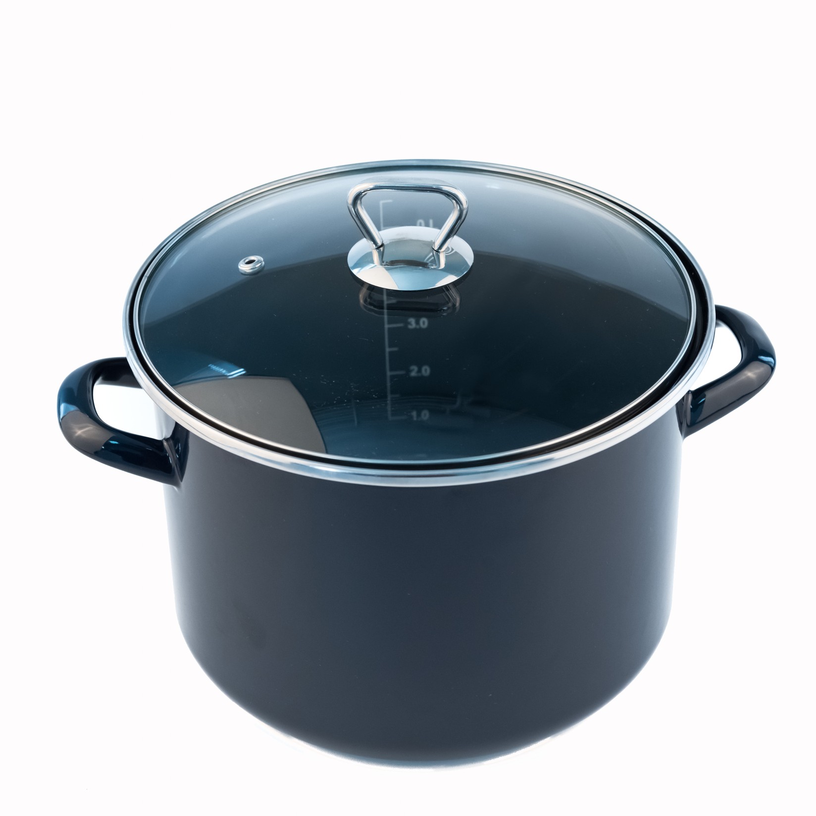 FACKELMANN Lonac sa staklenim poklopcem 24 cm, emajlirani 7,5 l, plavi