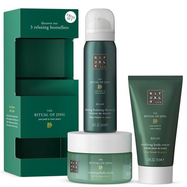Rituals Jing Set Piling za tijelo 125 g + krema za tijelo 70 ml + gel za tuširanje 50 ml