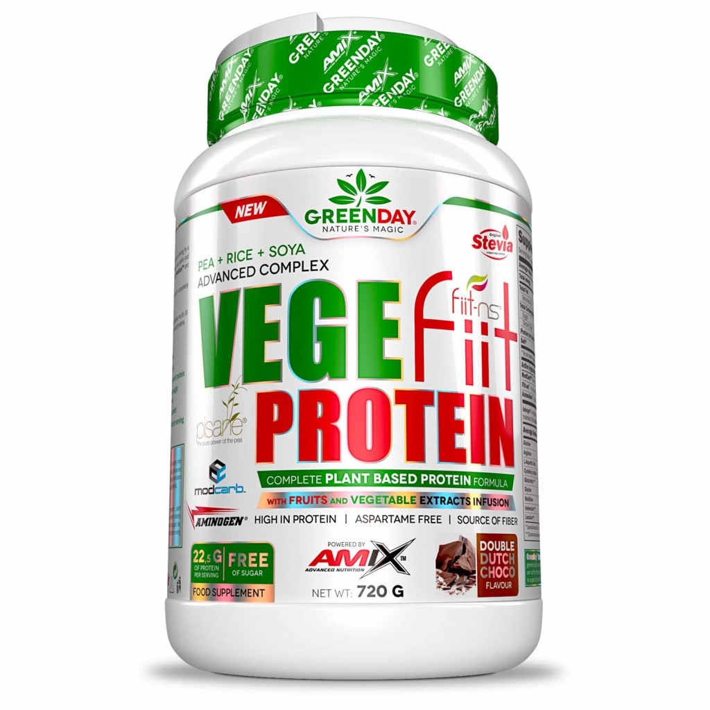 AmiX, Greenday Vege Fiit Protein, 720 g, Dupla čokolada