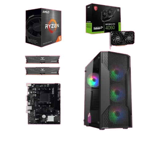 Start Desktop računar Phoenix Lite, Ryzen 5 5500, RTX 4060, 32GB DDR4, 512GB SSD, Windows 11 Pro, Office 2021, Crni