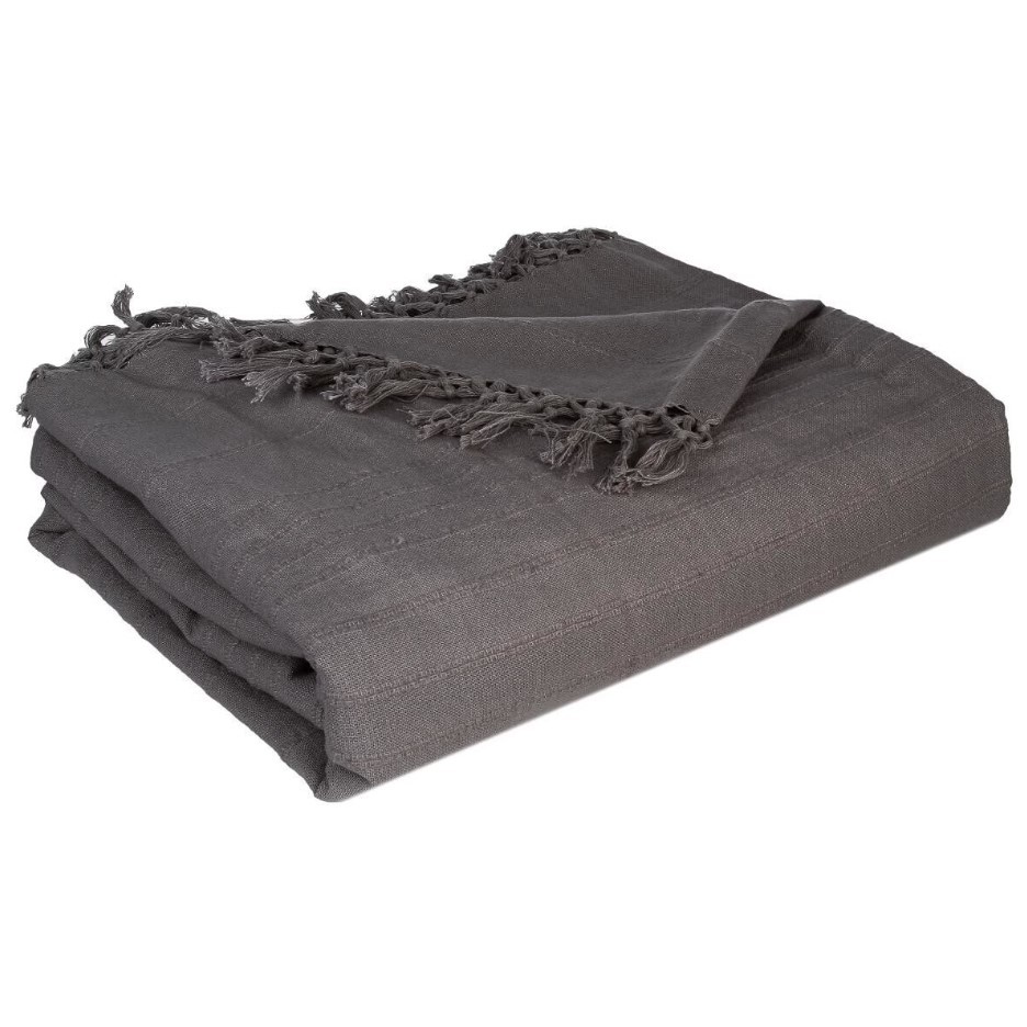 ATMOSPHERA Prekrivač za krevet Vintage 250x230xm, Pamuk, Siva